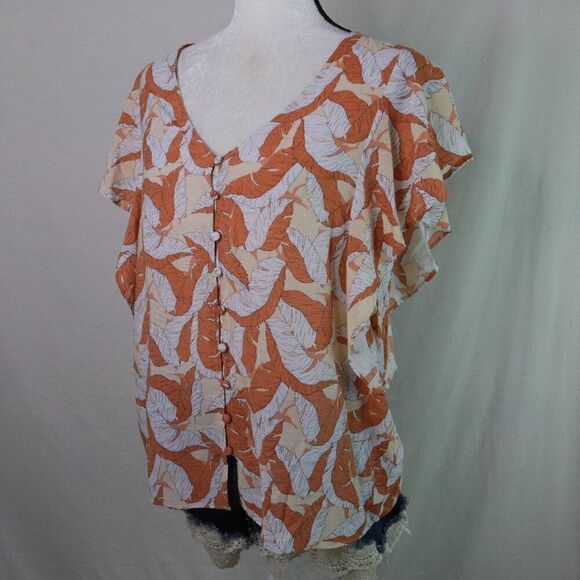 Nine West | Short Sleeve V Neck Top Medium - Picture 1 of 7